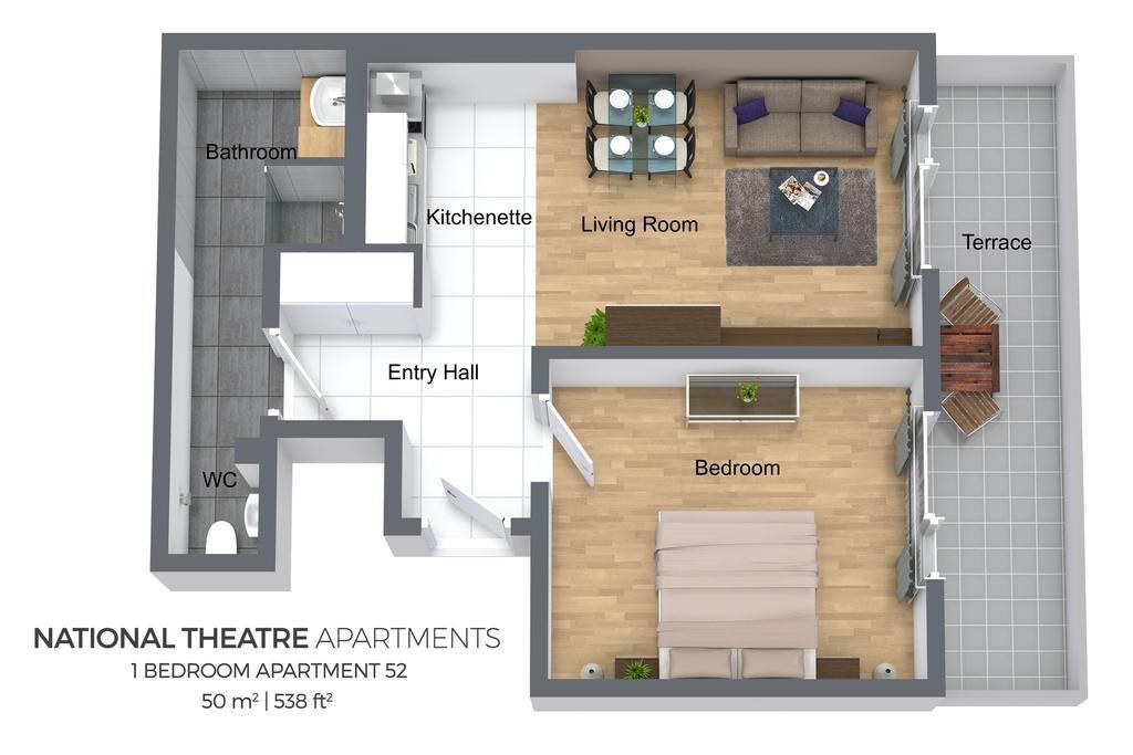 Ostrovni 7 Apartments Praha Ruang foto